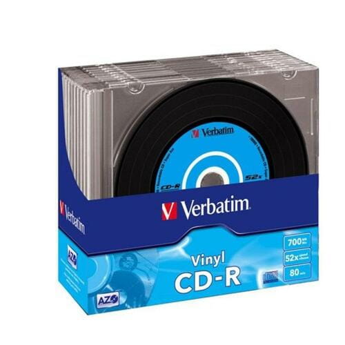 Фото - Оптический диск Verbatim Диски CD-R   700MB 52x Slim, 10шт Vinyl 43426 (43426)