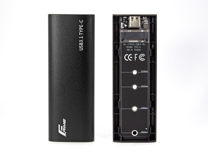 Внешний карман Frime M.2 NVMe PCIe, USB 3.2 Type-C, Metal, Black (FHE400.M2UC)