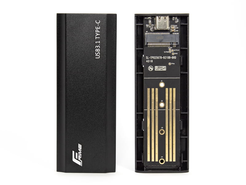 Зовнішня кишеня Frime M.2 NVMe PCIe, USB 3.2 Type-C, Metal, Black (FHE300.M2UC)