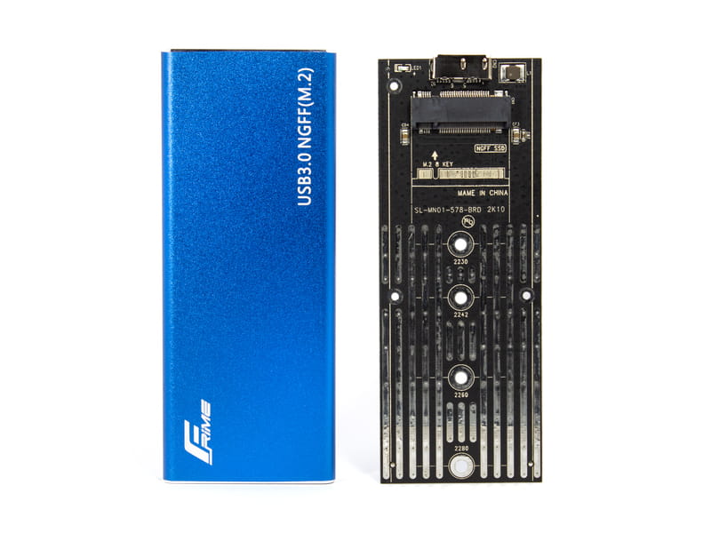 Внешний карман Frime M.2 NGFF SATA, USB 3.0, Metal, Blue (FHE202.M2U30)