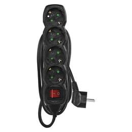Купити Фільтр живлення Emos (PC1425R) з вимикачем, 4 розетки, 5м, Black Фільтр живлення Emos (PC1425R) з вимикачем, 4 розетки, 5м, Black