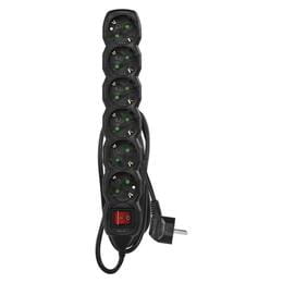 Купити Фільтр живлення Emos (PC1621R) з вимикачем, 6 розеток, 1.5м, Black Фільтр живлення Emos (PC1621R) з вимикачем, 6 розеток, 1.5м, Black