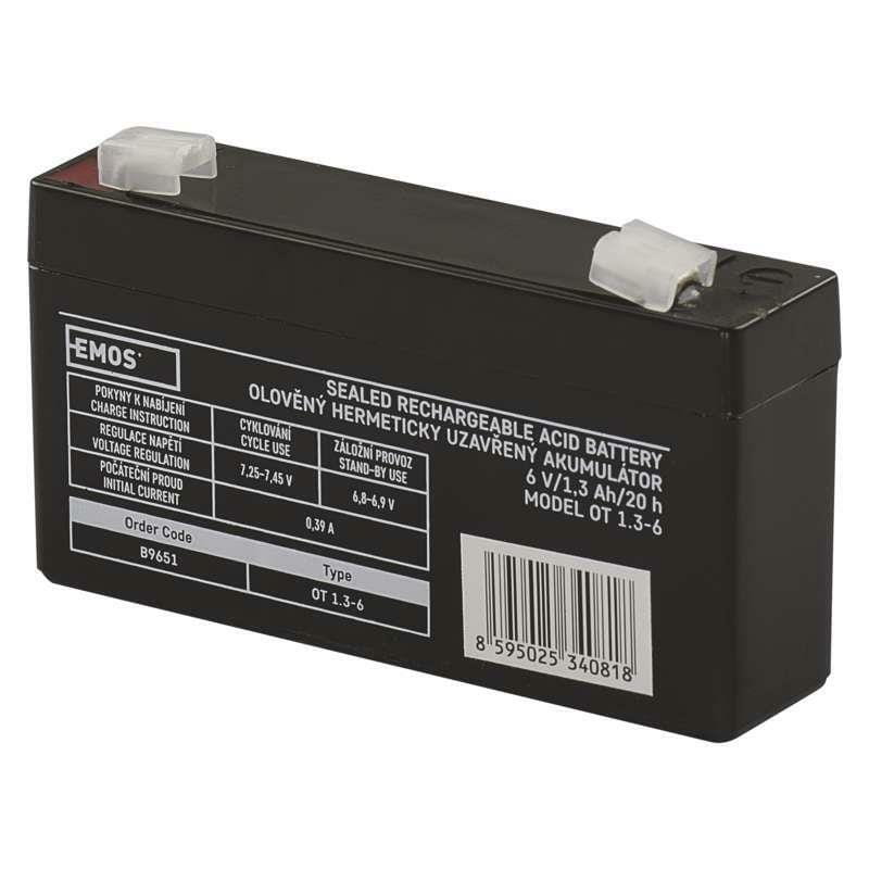 Акумуляторна батарея Emos B9651 6V 1.3AH (FAST.4.7 MM) AGM