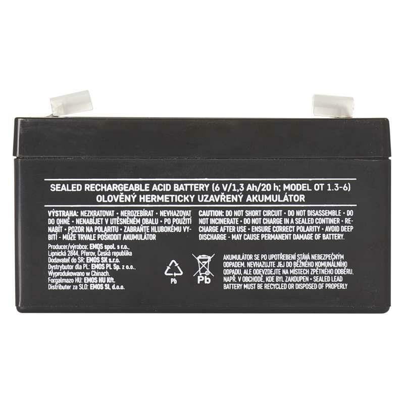 Аккумуляторная батарея Emos B9651 6V 1.3AH (FAST.4.7 MM) AGM