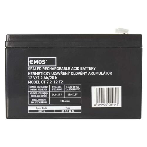 Фото - Батарея для ИБП EMOS Акумуляторна батарея  B9674 12V 7.2AH  AGM (FAST.6.3 MM)