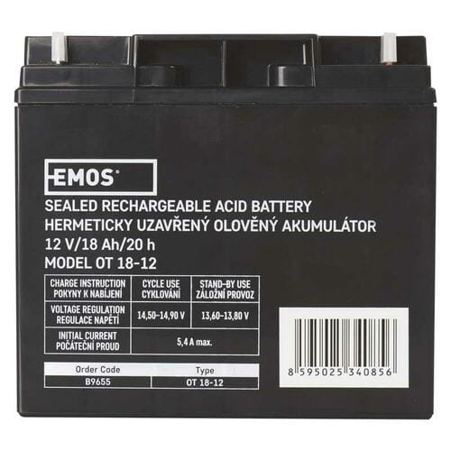 Фото - Батарея для ИБП EMOS Акумуляторна батарея  B9655 12V 18AH L1 AGM 