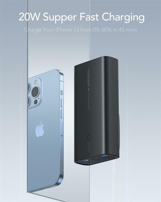 Универсальная мобильная батарея Veger ACE100 10000mAh Black (W1146) (1283126559143)