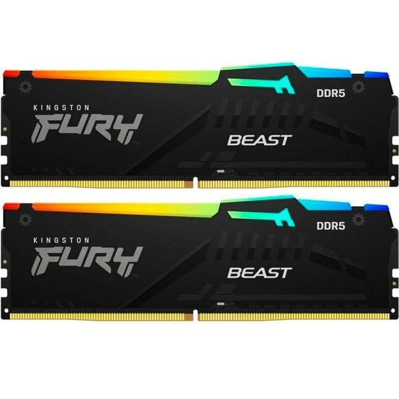 Модуль памяти DDR5 2x8GB/5200 Kingston Fury Beast RGB Black (KF552C40BBAK2-16)