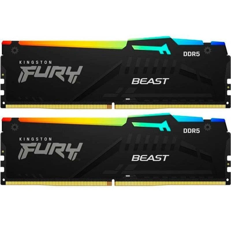 Модуль памяти DDR5 2x8GB/5200 Kingston Fury Beast RGB Black (KF552C40BBAK2-16)