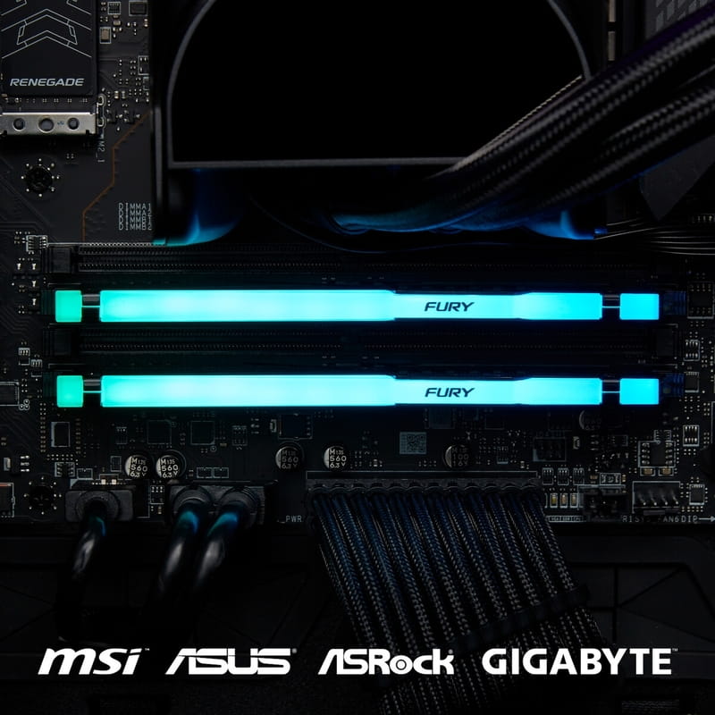 Модуль памяти DDR5 2x8GB/5200 Kingston Fury Beast RGB Black (KF552C40BBAK2-16)