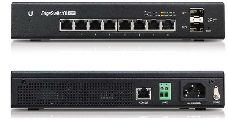 Коммутатор Ubiquiti EdgeSwitch ES-8-150W (8x1GE, 2xSFP, PoE+/Passive PoE, 150W max)