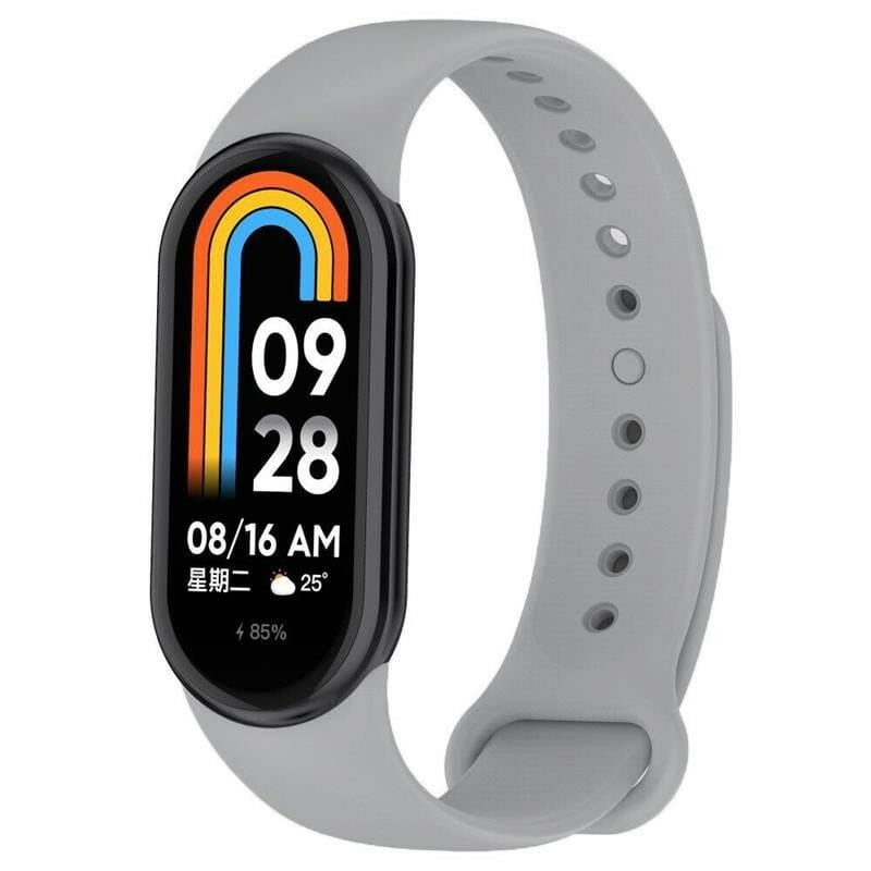 Силиконовый ремешок BeCover для Xiaomi Mi Smart Band 8 Light Gray 709403)