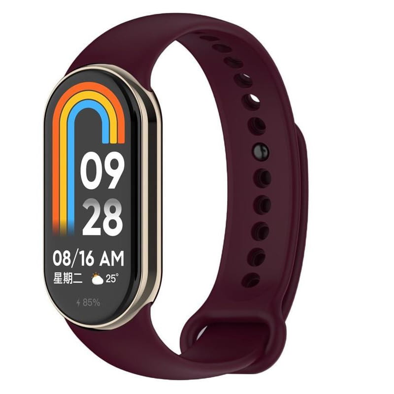 Силіконовий ремінець BeCover для Xiaomi Mi Smart Band 8 Tyrian Purple (709412)