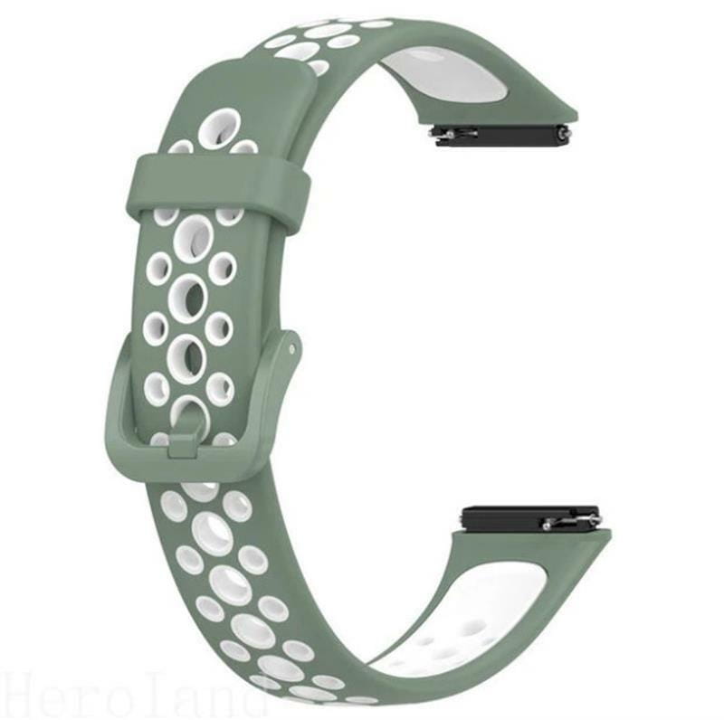 Ремешок BeCover Vents Style для Huawei Band 7/Honor Band 7 Green-White (709443)