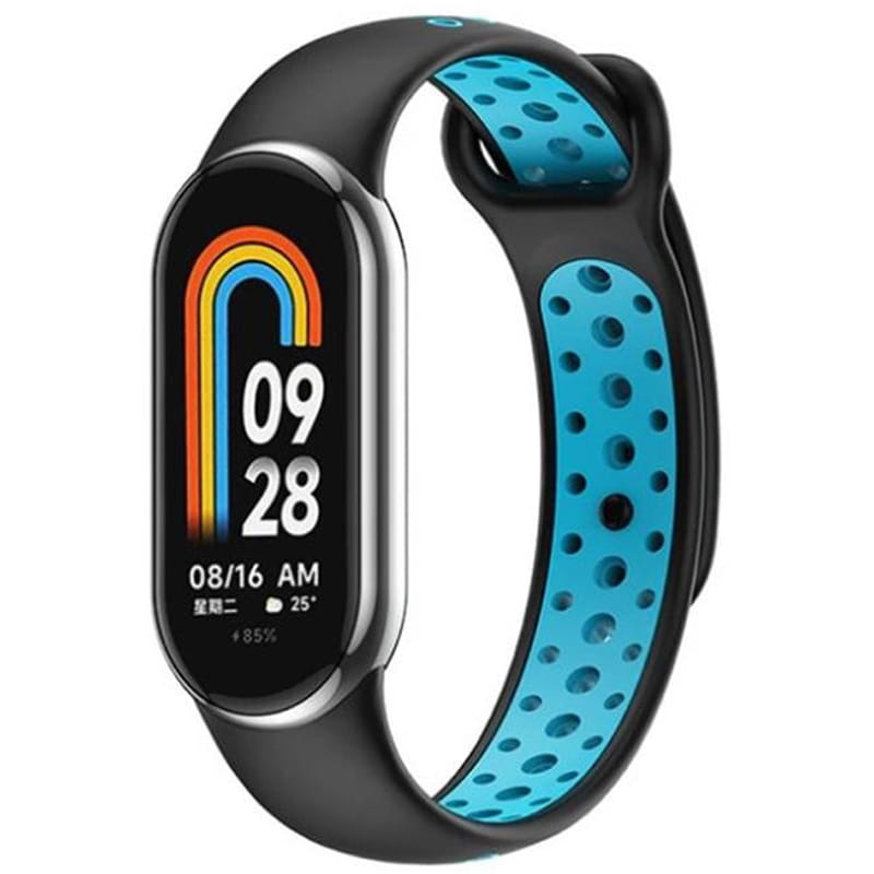 Ремешок BeCover Vents Style для Xiaomi Mi Smart Band 8 Black-Blue (709414)