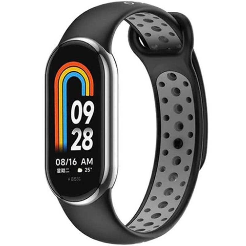 Ремінець BeCover Vents Style для Xiaomi Mi Smart Band 8 Black-Gray (709415)