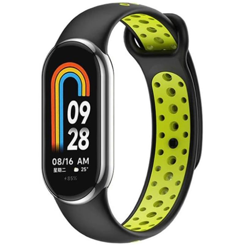 Ремешок BeCover Vents Style для Xiaomi Mi Smart Band 8 Black-Green (709416)