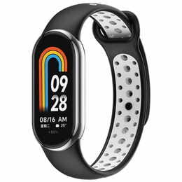 Ремешок BeCover Vents Style для Xiaomi Mi Smart Band 8 Black-White (709417)