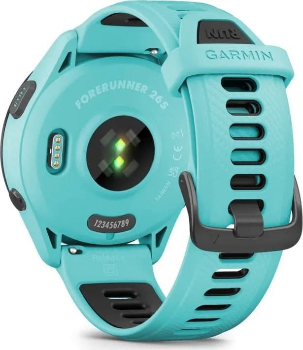 Смарт-часы Garmin Forerunner 265 Black Bezel with Aqua Case and Aqua/Black Silicone Band (010-02810-52)