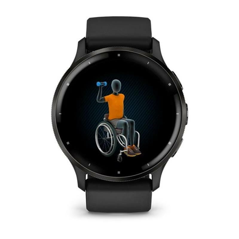 Смарт-часы Garmin Venu 3 Slate Stainless Steel Bezel with Black Case and Silicone Band (010-02784-51)