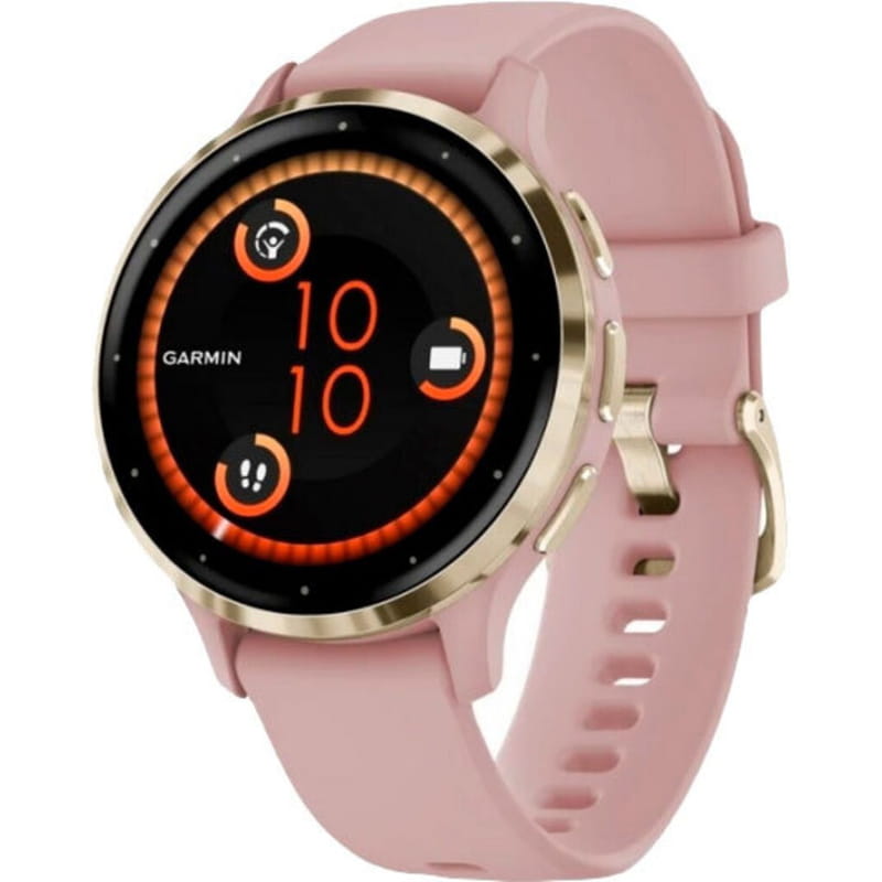 Смарт-годинник Garmin Venu 3s Soft Gold Stainless Steel Bezel with Dust Rose Case and Silicone Band (010-02785-53)