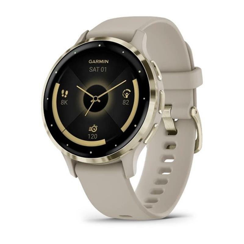 Смарт-часы Garmin Venu 3s Soft Gold Stainless Steel Bezel with French Gray Case and Silicone Band (010-02785-52)