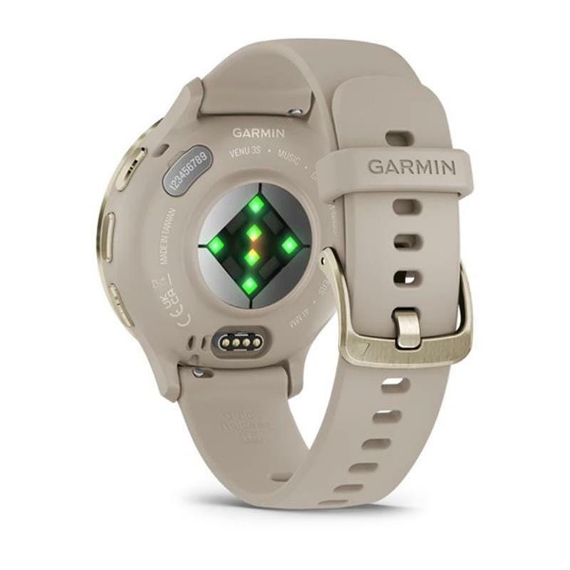 Смарт-часы Garmin Venu 3s Soft Gold Stainless Steel Bezel with French Gray Case and Silicone Band (010-02785-52)