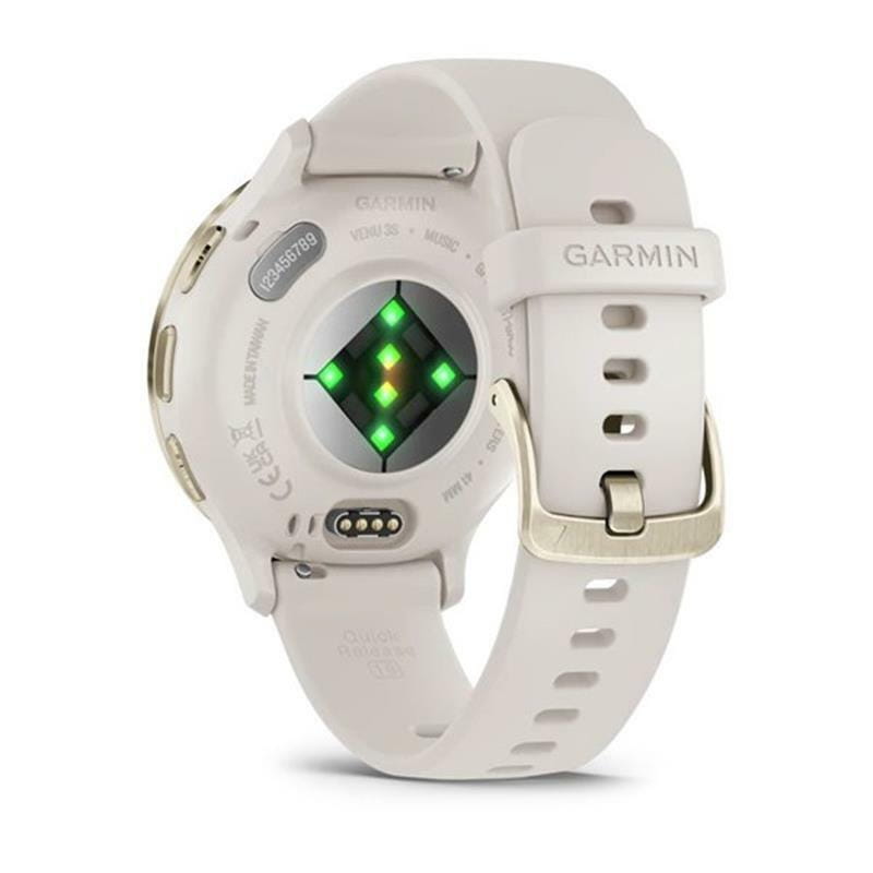 Смарт-годинник Garmin Venu 3s Soft Gold Stainless Steel Bezel with Ivory Case and Silicone Band (010-02785-54)