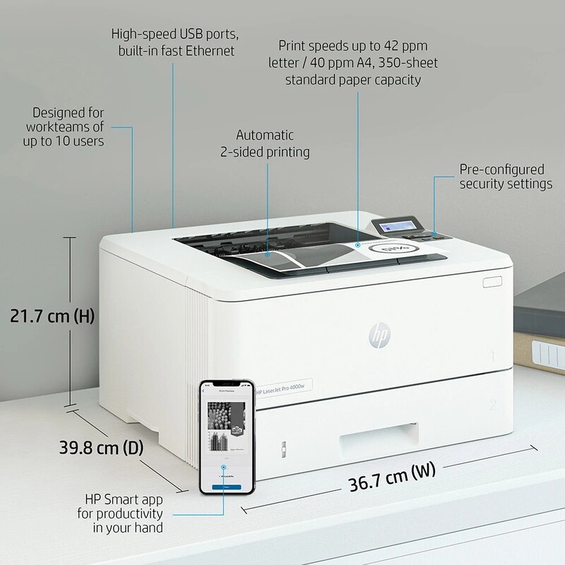 Принтер А4 HP LaserJet Pro 4003dw з Wi-Fi (2Z610A)