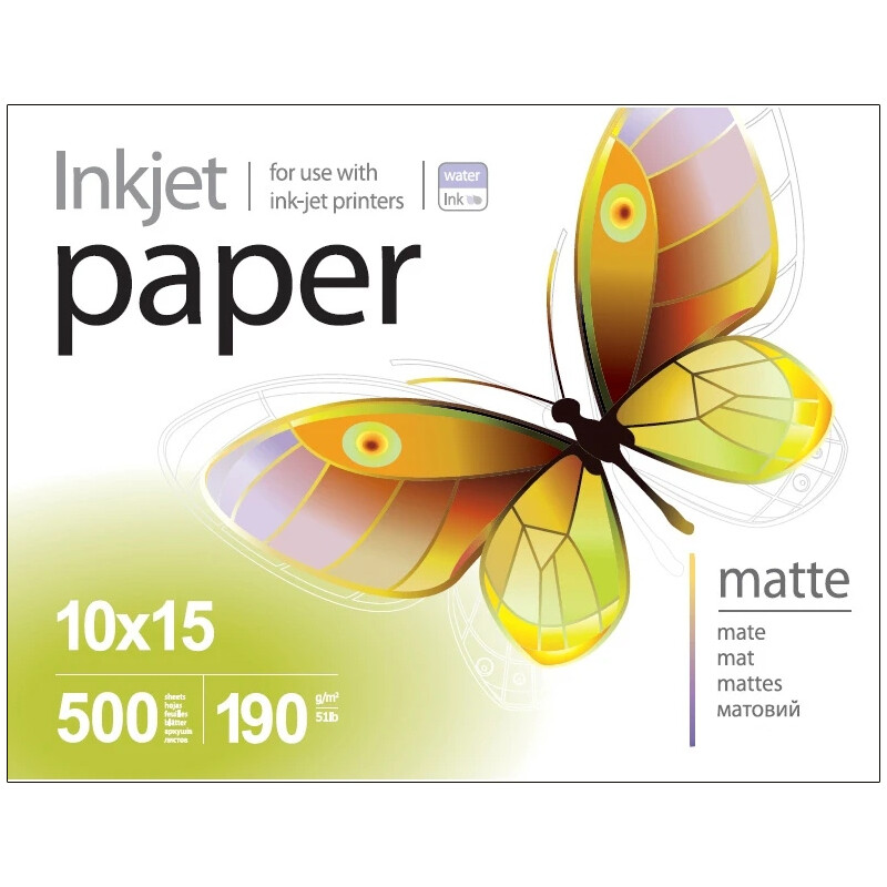 Фотобумага PrintPro матовая 190г/м2 10x15см 500л (PME1905004R)