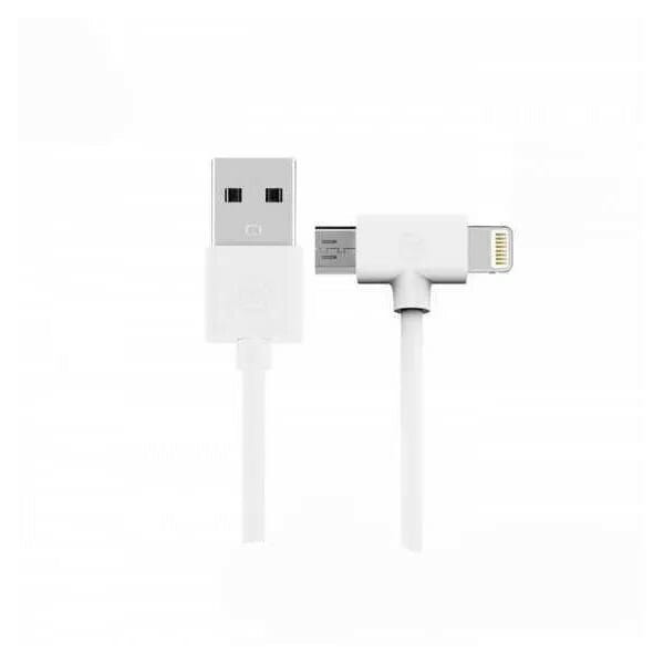 Кабель WK WDC-008 Axe USB - Lightning + micro USB (M/M), 1 м, White (6970349287292)