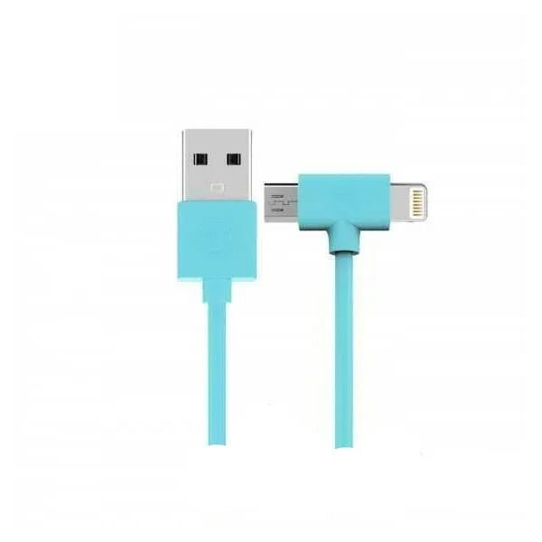 Кабель WK WDC-008 Axe USB - Lightning + micro USB (M/M), 1 м, Blue (6970349287308)