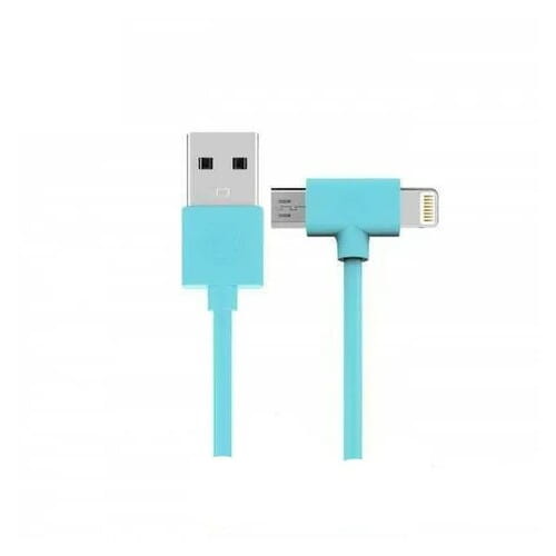 Фото - Кабель WK DESIGN  WK WDC-008 Axe USB - Lightning + micro USB , 1 м, Blue (697034 (M/M)