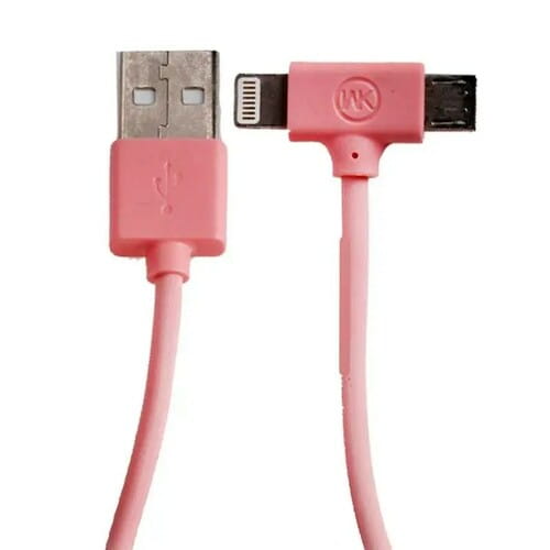 Фото - Кабель WK DESIGN  WK WDC-008 Axe USB - Lightning + micro USB , 1 м, Pink (697034 (M/M)