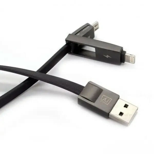 Кабель Remax RC-042t Strive USB - Lightning + micro USB (M/M), 1 м, Black (6954851272939)