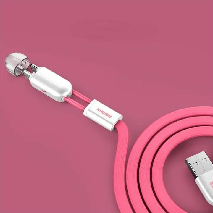 Кабель Remax RC-025t Gemini USB - Lightning + micro USB (M/M), 1 м, Pink (6954851251286)