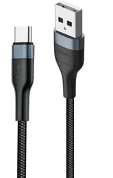 Кабель Foneng X51 Spiral Braided Cable USB - USB Type-C (M/M), 3 A, 1 м, Black (X51-CA-TC)