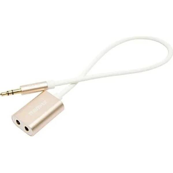 Адаптер Remax RL-S20 Sharing 3.5 мм - 2x3.5 мм (M/F), Gold (2000700007109)