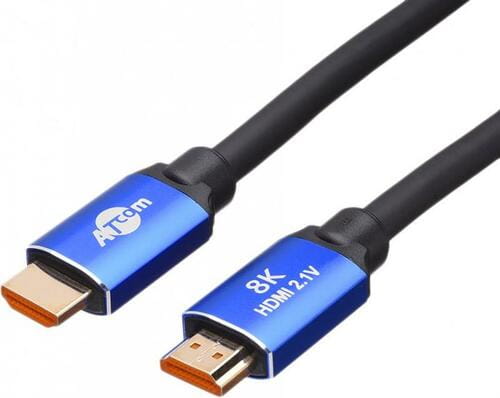 Фото - Кабель ATCOM   HDMI - HDMI V 2.1 , Real 8K 48Gbps, 5 м, чорний/синій (8 (M/M)