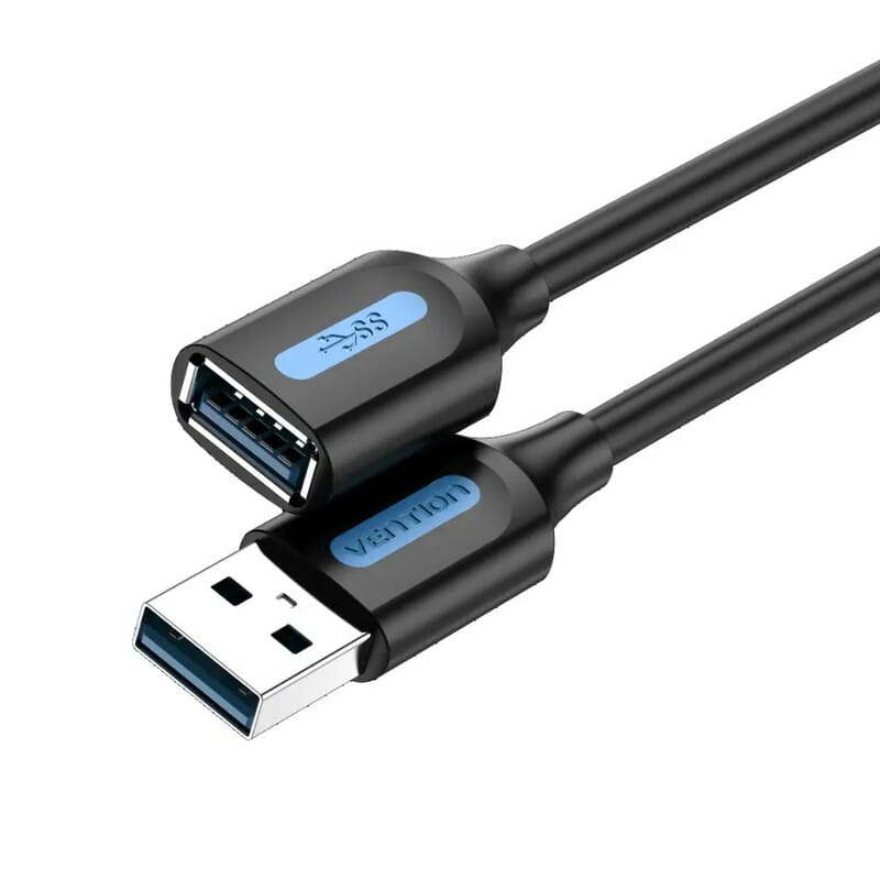 Удлинитель Vention USB - USB (M/F), 0.5 м, Black (CBHBD)