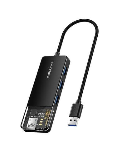 Фото - Картридер / USB-хаб Концентратор Cabletime USB Type C - 4 Port USB 3.0, 0.15 cm  CB02B(CB02B)