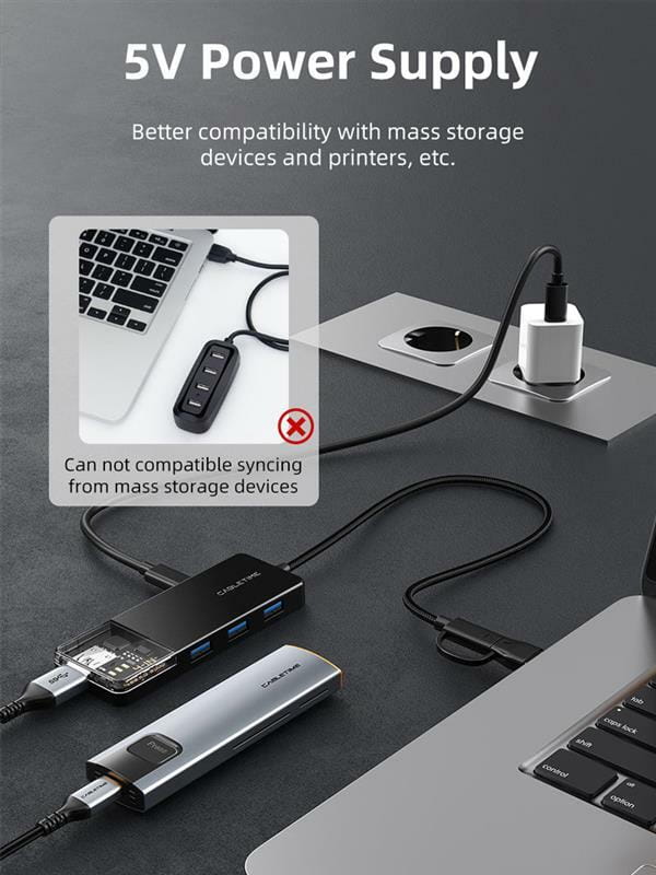 Концентратор Cabletime USB Type C - 4 Port USB 3.0, 0.15 cm (CB03B)