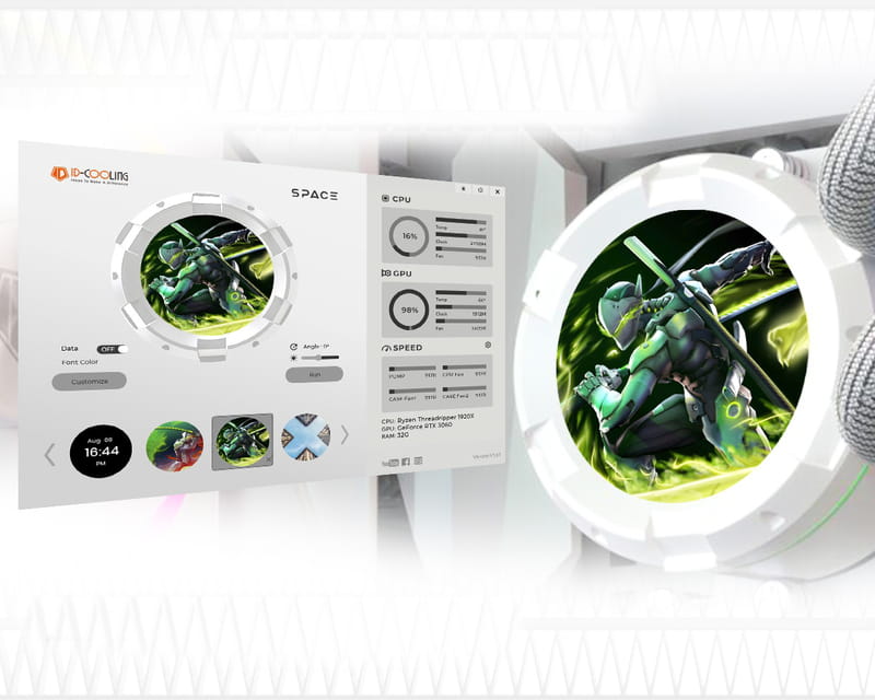 Система водяного охолодження ID-Cooling Space LCD SL360 White