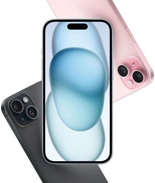 Смартфон Apple iPhone 15 128GB A3090 Black (MTP03RX/A)