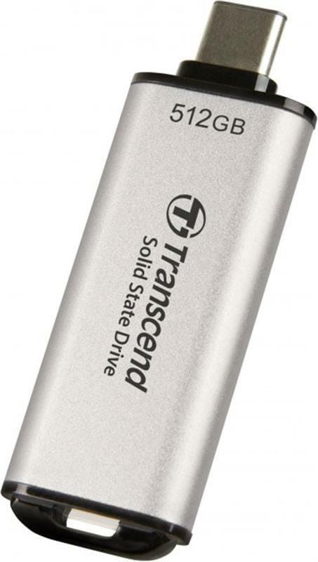 Накопичувач зовнішній SSD USB 3.1 Gen 2 Type-C 512GB Transcend ESD300 Silver (TS512GESD300S)