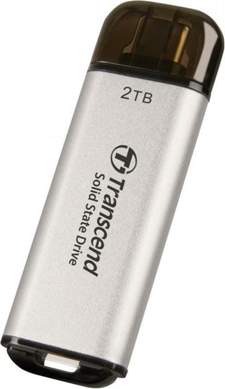 Накопичувач зовнішній SSD USB 3.1 Gen 2 Type-C 2TB Transcend ESD300 Silver (TS2TESD300S)