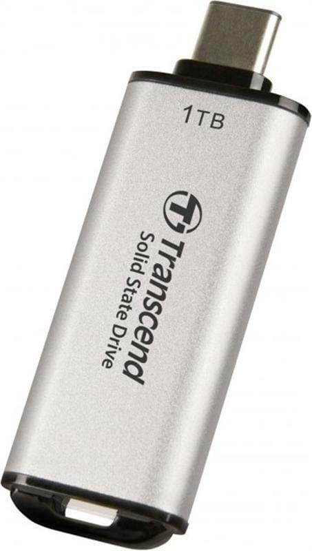 Накопичувач зовнішній SSD USB 3.1 Gen 2 Type-C 1TB Transcend ESD300 Silver (TS1TESD300S)