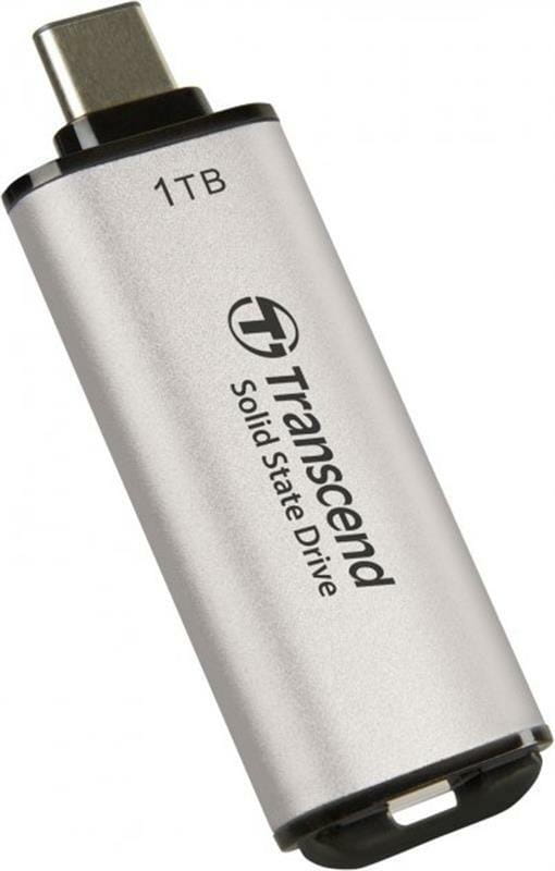 Накопичувач зовнішній SSD USB 3.1 Gen 2 Type-C 1TB Transcend ESD300 Silver (TS1TESD300S)