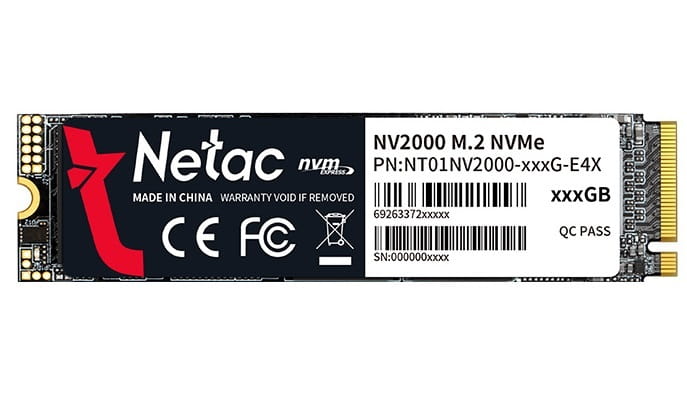 Накопичувач SSD 256GB Netac NV2000 M.2 2280 PCIe 3.0 (NT01NV2000-256-E4X)