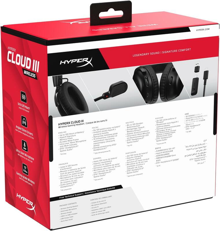 Гарнитура HyperX Cloud III Wireless Black (77Z45AA)